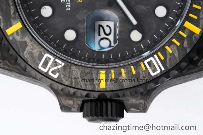 Black Nylon Black Dial Submariner Yellow 1:1 DIW Edition VS3135 on Best VSF Strap Carbon 0108